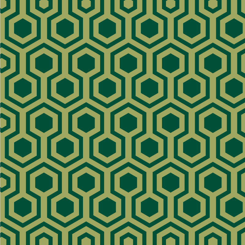 Vintage green hexagon tiles carpet - TenStickers