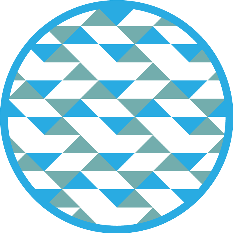 Blue and green elements geometric vinyl carpet - TenStickers