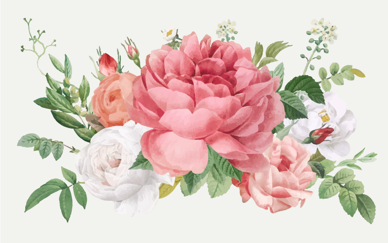 Floral vinyl carpet vibrant floral design - TenStickers