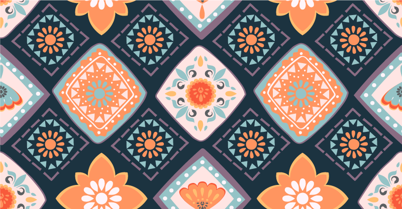 Lively floral design bathroom vinyl carpet - TenStickers