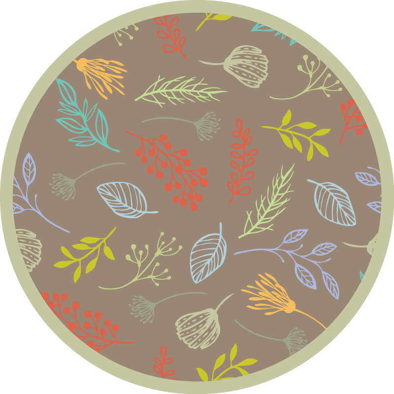 Botanical Leaf Print floral vinyl carpet - TenStickers