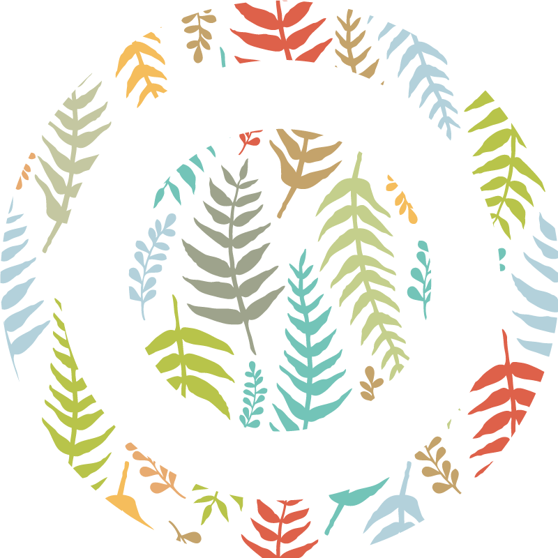 White foliage design nature vinyl carpet - TenStickers