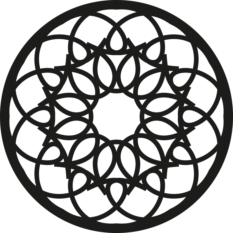 Intricate Black Pattern mandala vinyl carpet - TenStickers