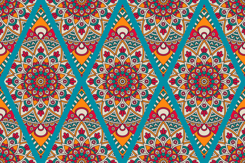 Lively colorful design mandala vinyl carpet - TenStickers