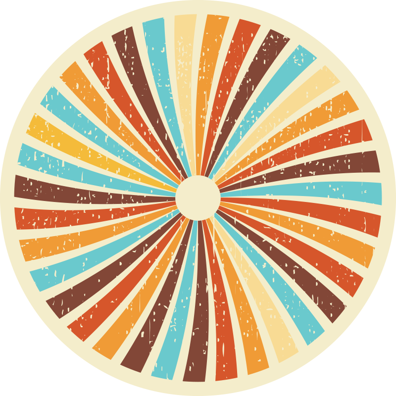 Retro radiant pattern vintage vinyl carpet - TenStickers