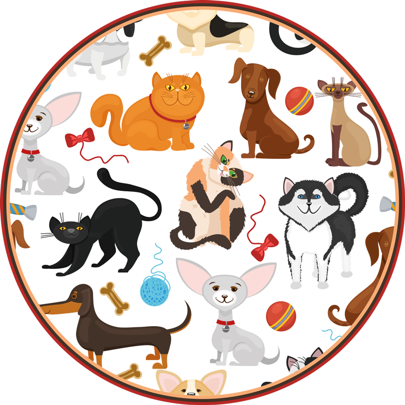 Playful Pets kids vinyl carpet - TenStickers