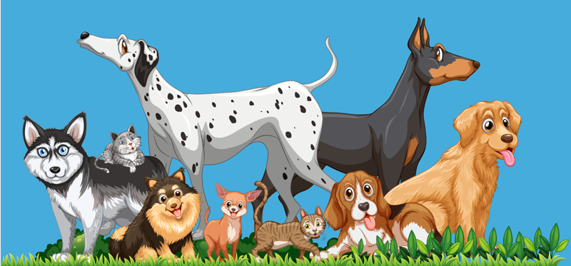 Dogs gathering kids vinyl carpet - TenStickers
