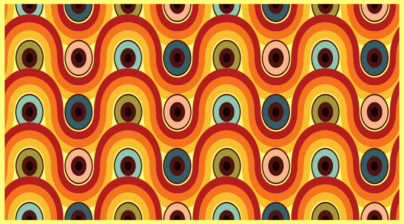 Colorful wavy motif vintage vinyl carpet - TenStickers