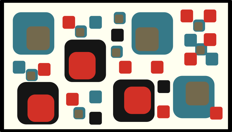 Colorful Abstract Squares geometric vinyl carpet - TenStickers