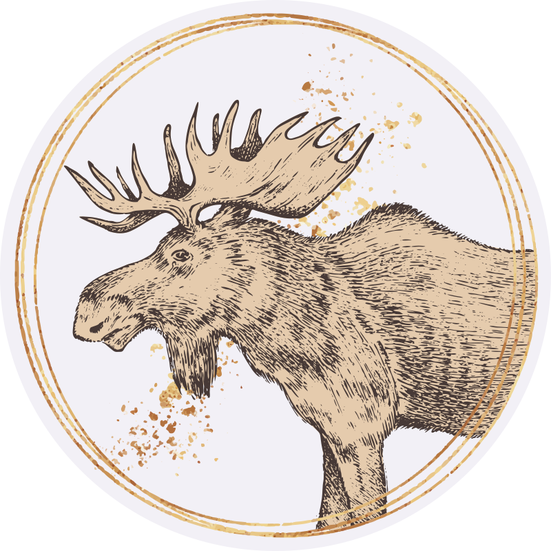 Majestic moose illustration animal vinyl carpet - TenStickers