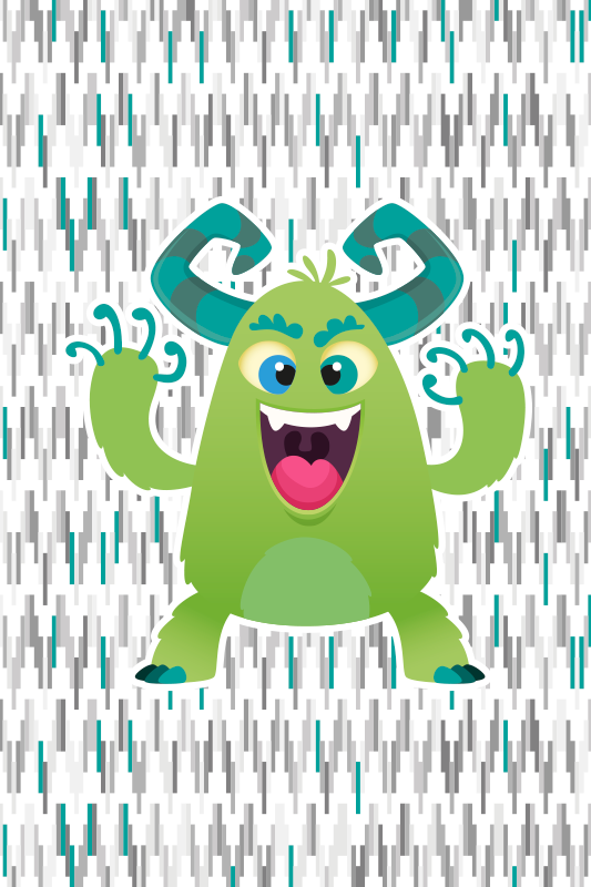 Green monster character kids vinyl carpet - TenStickers