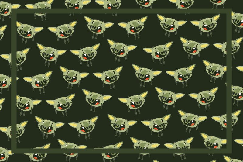 Green monster faces kids vinyl carpet - TenStickers