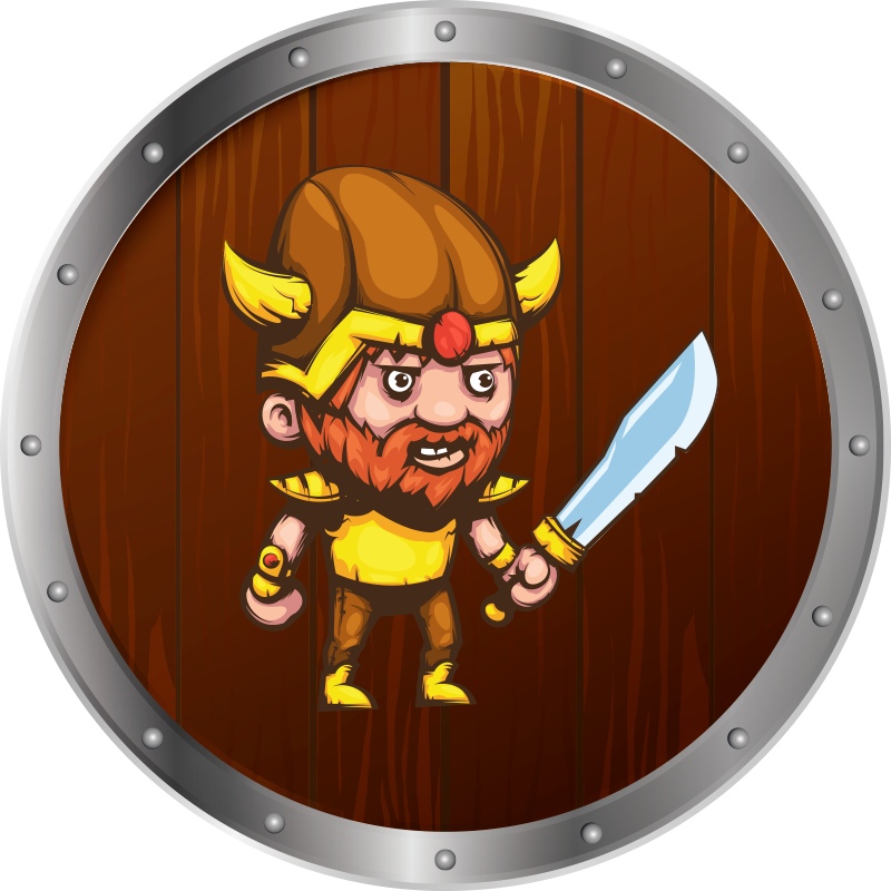 Viking warrior on brown surface kids vinyl carpet - TenStickers