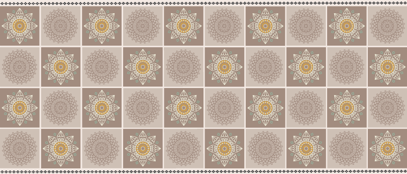 Intricate floral tiles mandala vinyl carpet - TenStickers