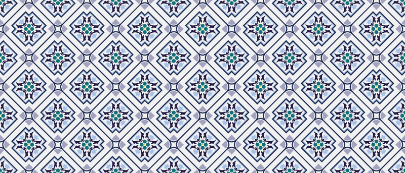 Tiled medallion design living room vinyl carpet - TenStickers