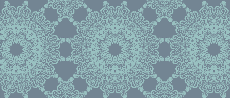 Elegant Blue Pattern mandala vinyl carpet - TenStickers