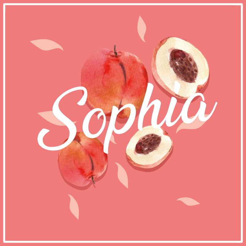 Pink peaches with name teen vinyl carpet - TenStickers