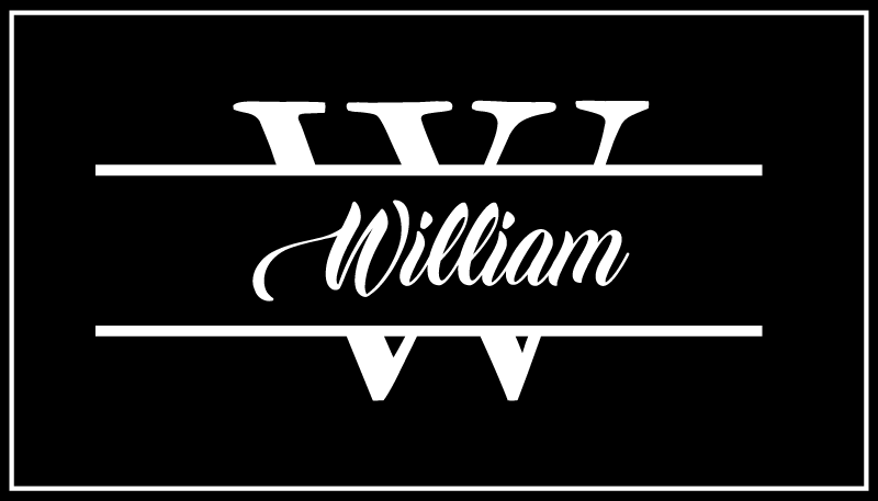 Elegant custom name and initial modern vinyl carpet - TenStickers