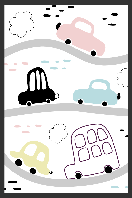 Scandinavian roads nursery vinyl carpet - TenStickers