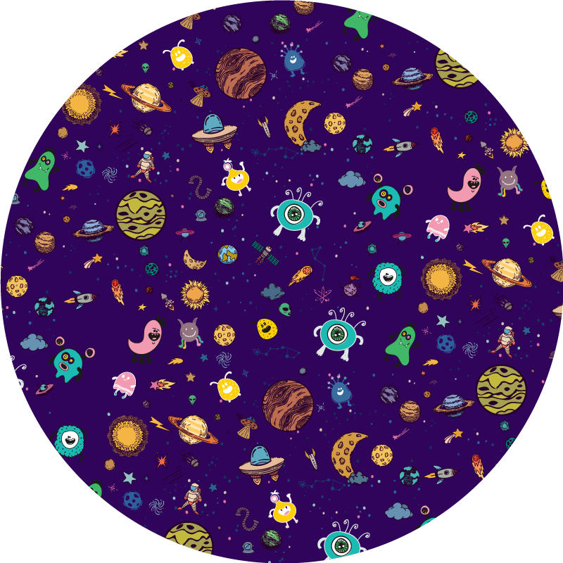 Cosmic Creatures Adventure kids vinyl carpet - TenStickers