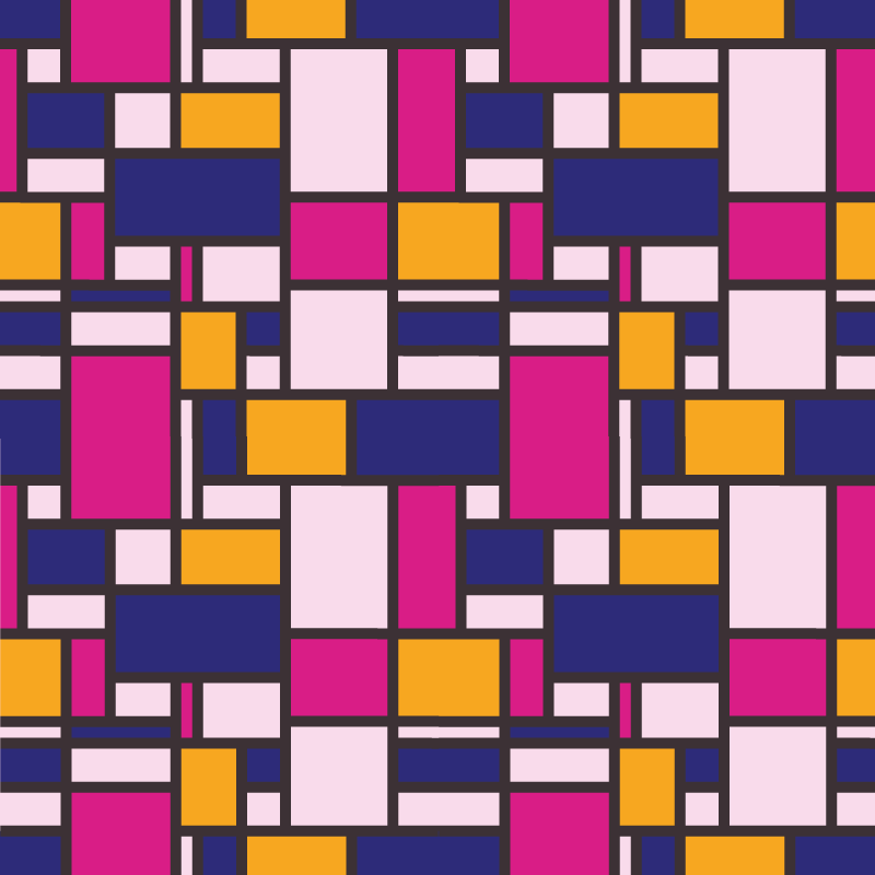 Geometric vinyl carpet in vibrant blocks - TenStickers