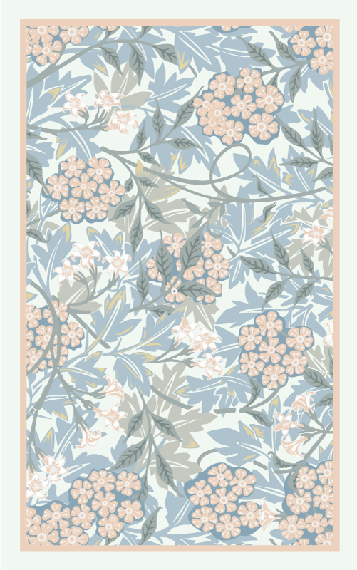 Floral vinyl carpet in floral botanical style - TenStickers
