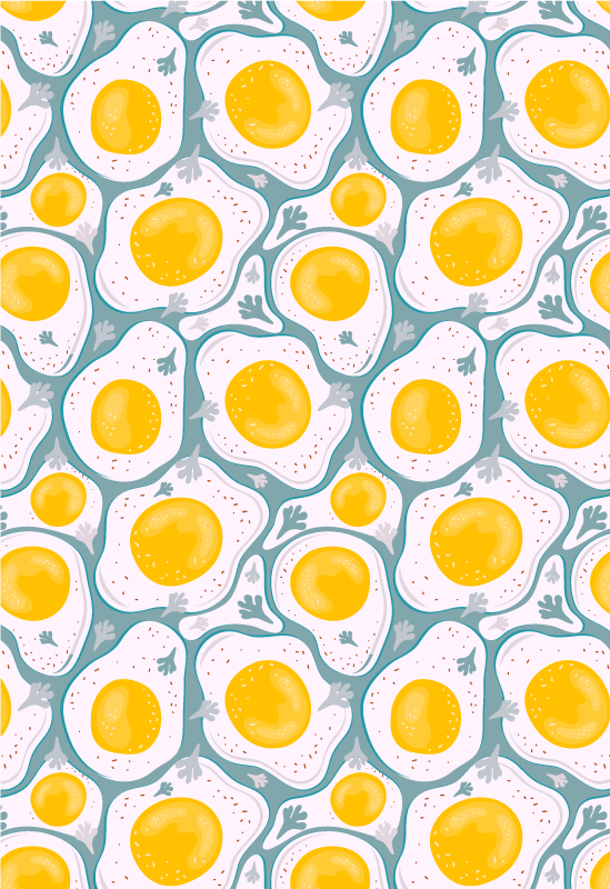 Sunny Egg Pattern kitchen vinyl carpet - TenStickers