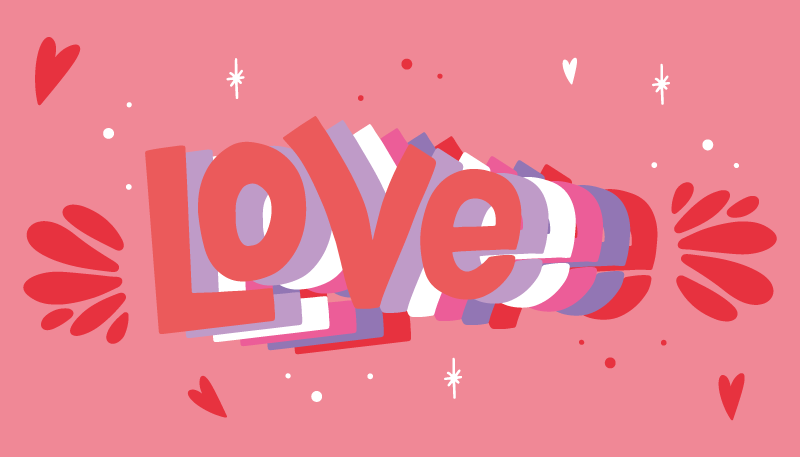 Groovy love letter custom vinyl carpet - TenStickers