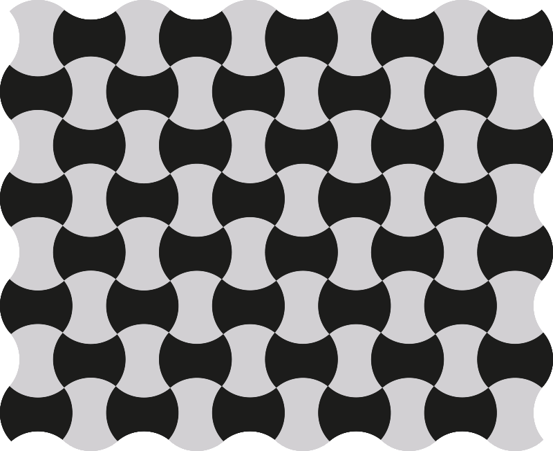 Black and White Curves geometric vinyl carpet - TenStickers
