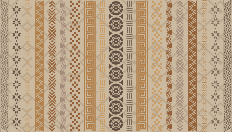 Earthy geometric kitchen vinyl carpet - TenStickers
