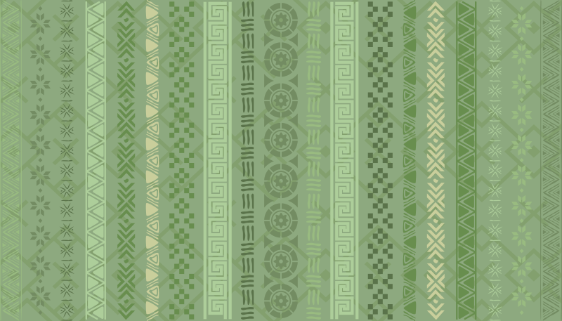 Green leaves motif ethnic vinyl carpet - TenStickers