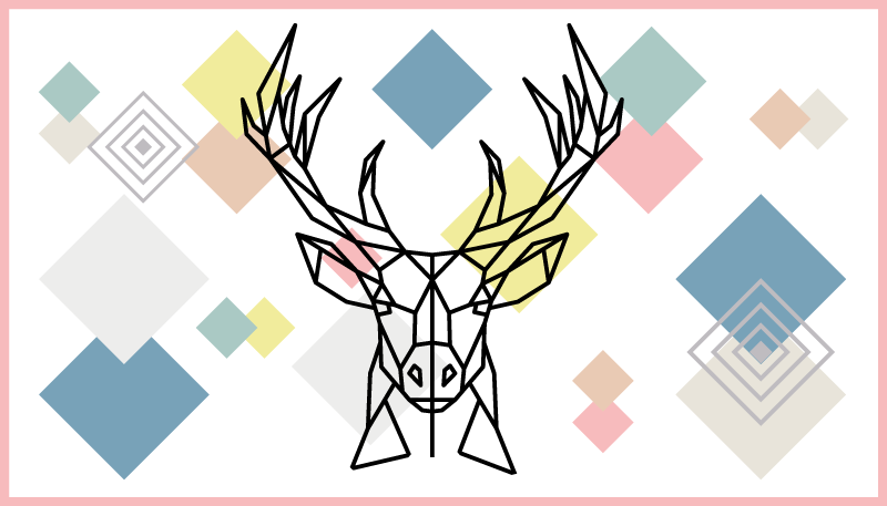 Origami stag art geometric vinyl carpet - TenStickers