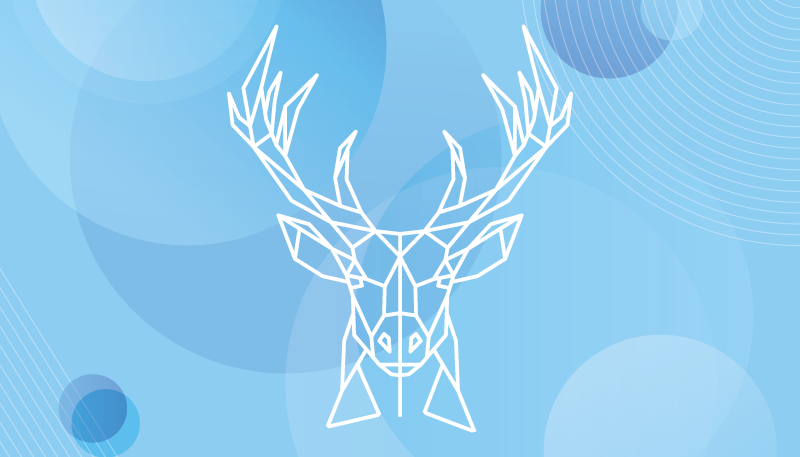 Geometric deer head animal vinyl carpet - TenStickers