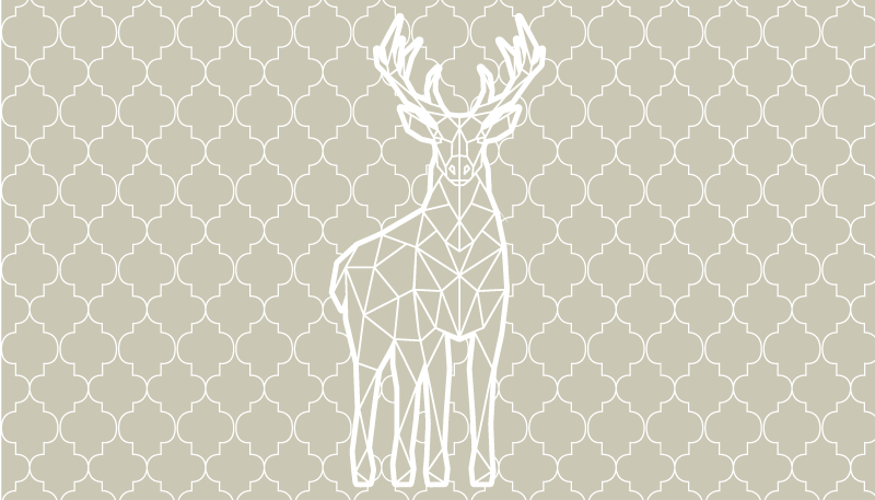 Geometric Stag Silhouette living room vinyl carpet - TenStickers