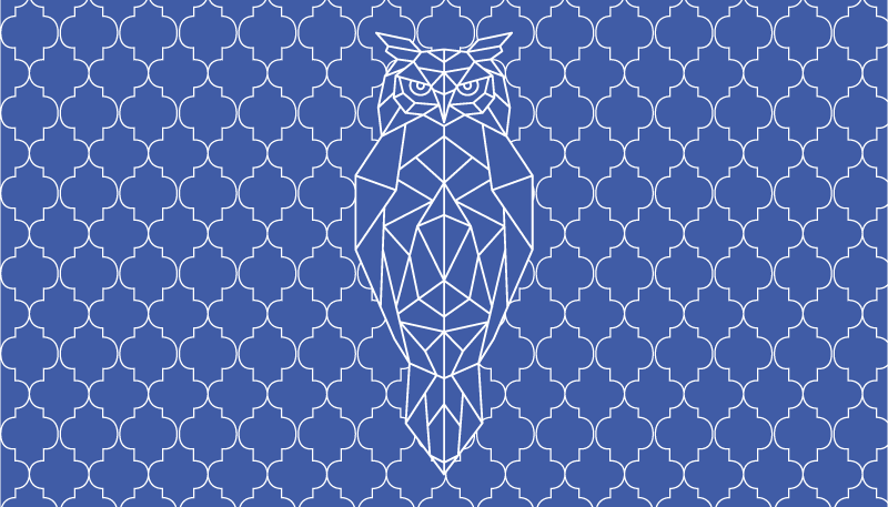 Geometric owl pattern animal vinyl carpet - TenStickers