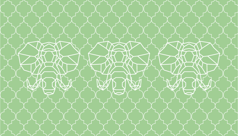 Gren geometric elephants animal vinyl carpet - TenStickers