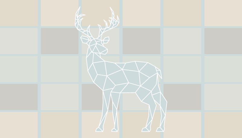 Origami deer motif animal vinyl carpet - TenStickers