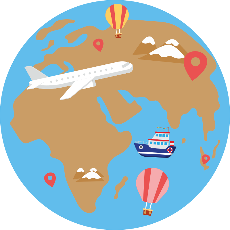 Travel Inspired Adventure world map vinyl carpet - TenStickers