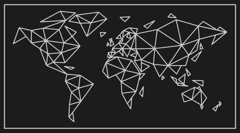 Geometric ilustration world map vinyl carpet - TenStickers