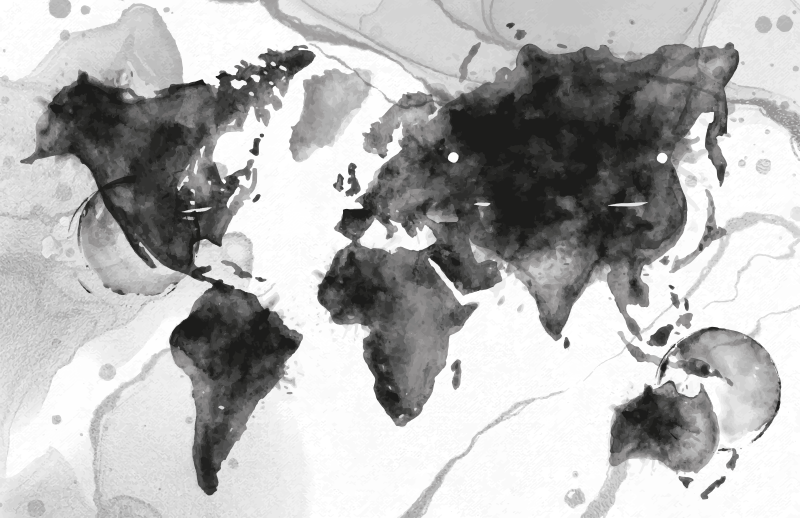 Abstract Map Illustration world map vinyl carpet - TenStickers