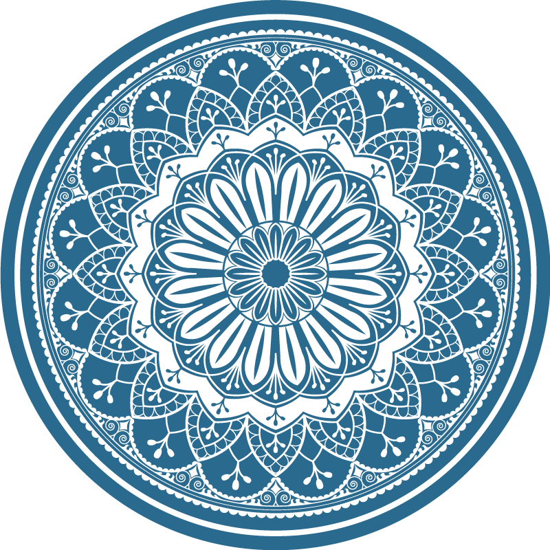 Elegant blue mandala mandala vinyl carpet - TenStickers