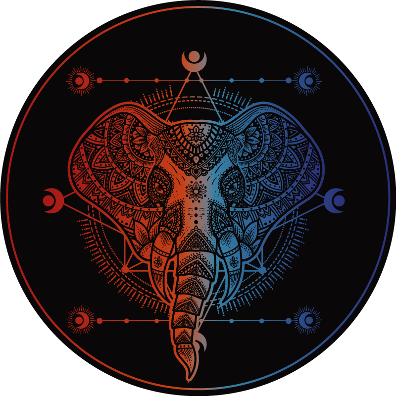 Elephant Art mandala vinyl carpet - TenStickers
