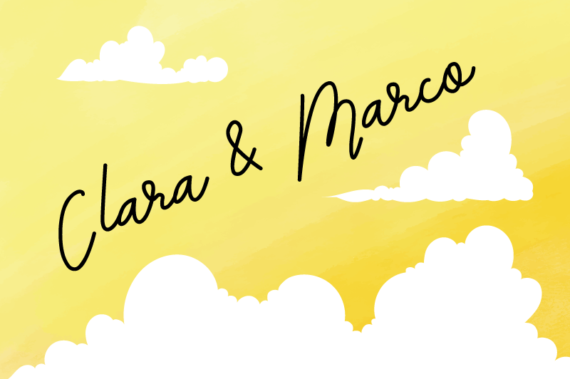 Cloudy couple design custom vinyl carpet - TenStickers