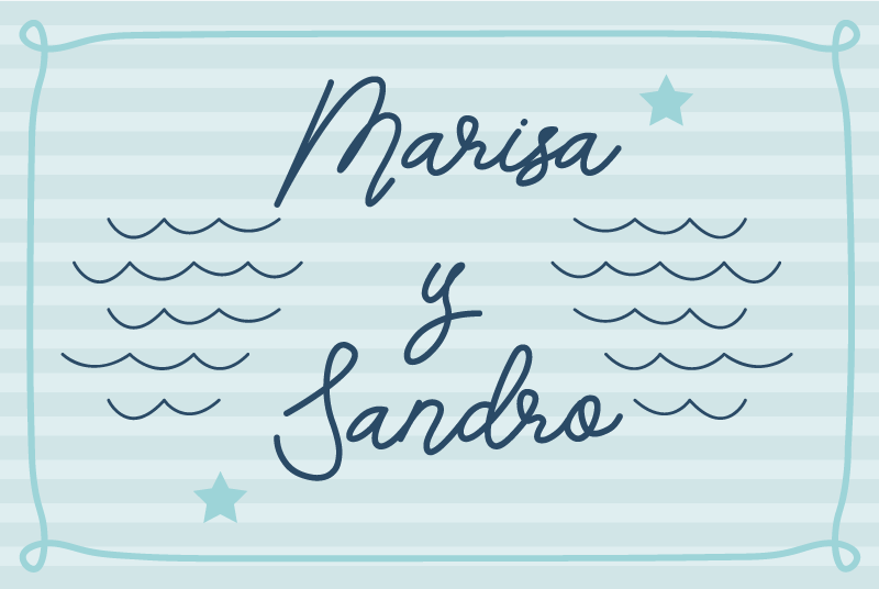 Marine couple names bedroom vinyl carpet - TenStickers