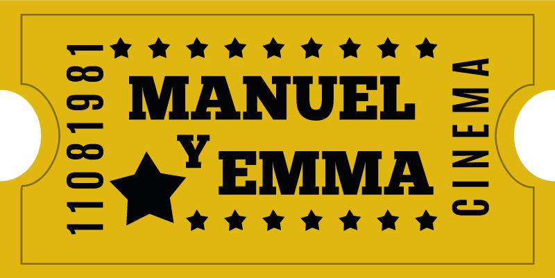 Cinema ticket for couple custom vinyl carpet - TenStickers