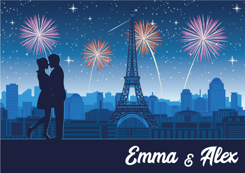 Parisian Romance custom vinyl carpet - TenStickers