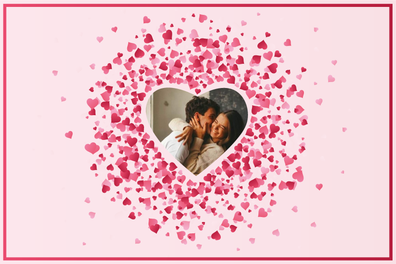 Heart shape with photo bedroom vinyl carpet - TenStickers