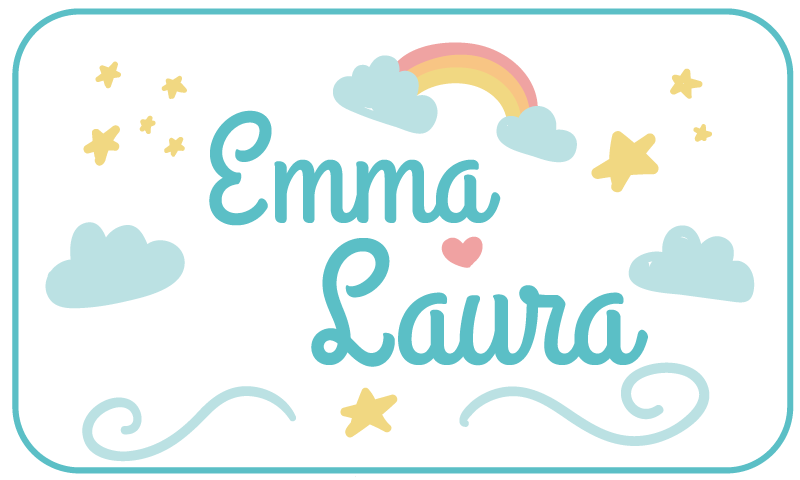 Double name with rainbow kids vinyl carpet - TenStickers
