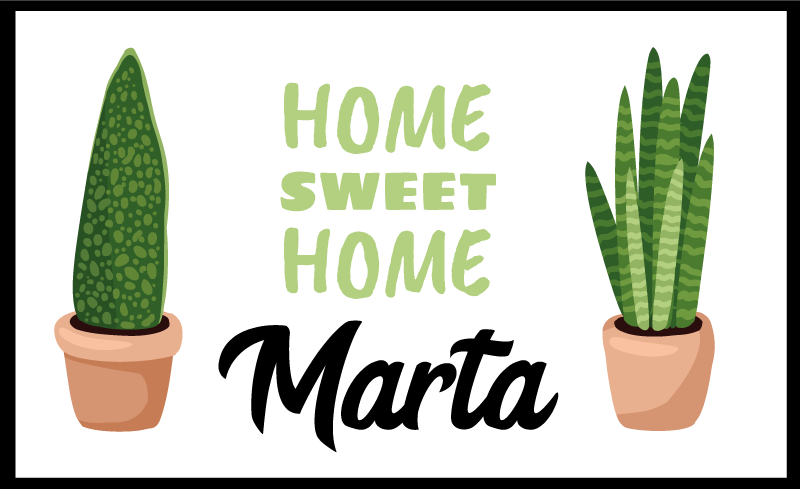 Sweet home with plants custom vinyl carpet - TenStickers