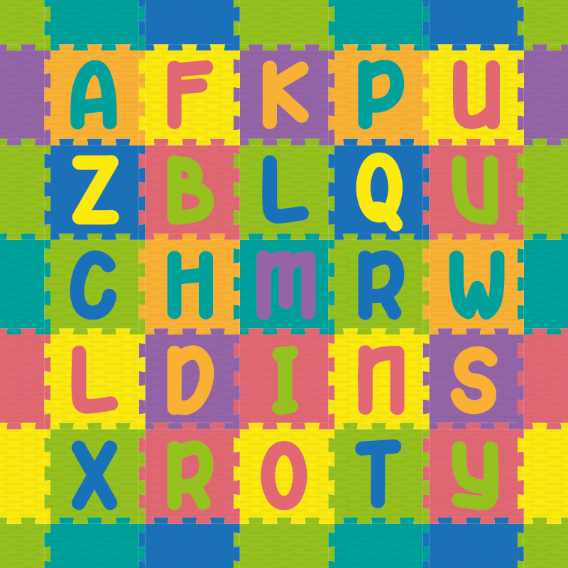 Colorful play design alphabet vinyl carpet - TenStickers